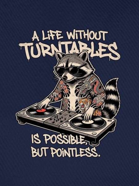 Waschbär Turntable Dj