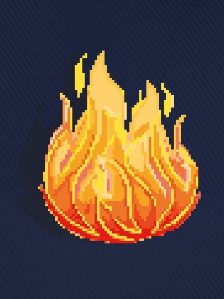 Retro Pixel Feuer