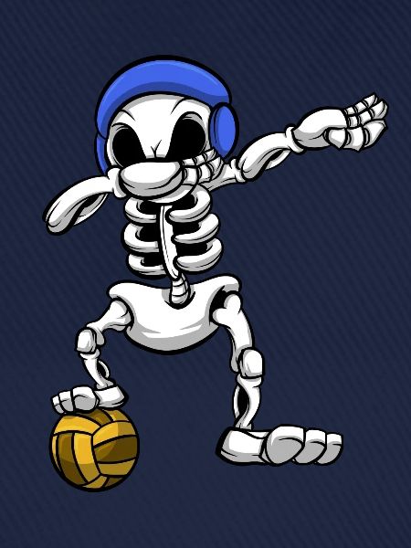 Wasserball-Teamplayer Dabbing Skeleton Wassersport