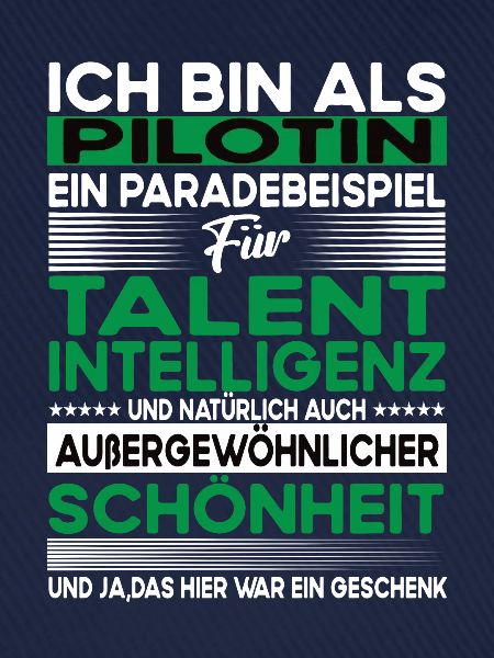 Pilotin Bescheiden - Lustiger Spruch