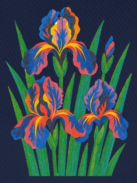 Retro Iris Blumige Blüte