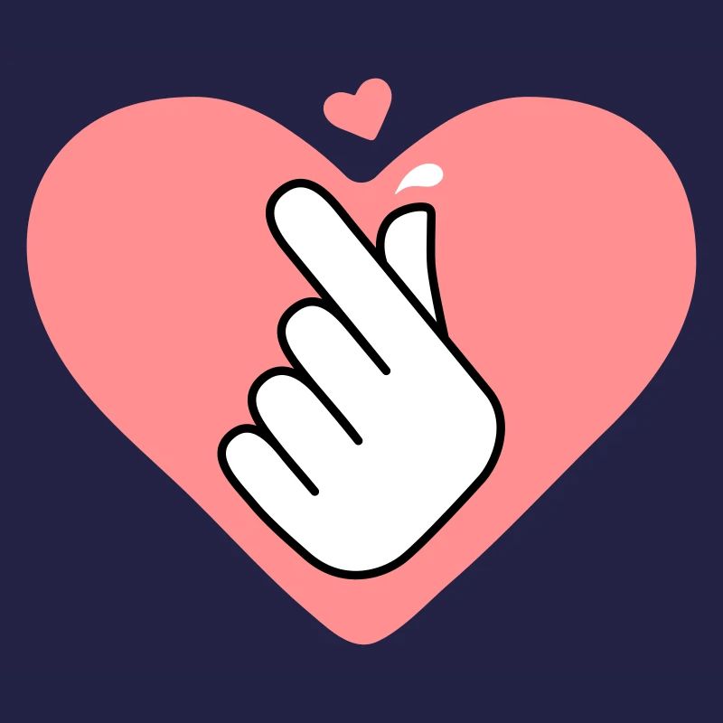 K-Pop Hand Symbol mit pinkem Herz