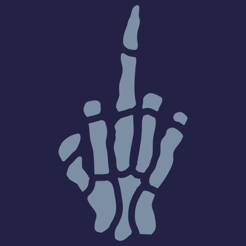 Comic Frech Mittelfinger Knochen