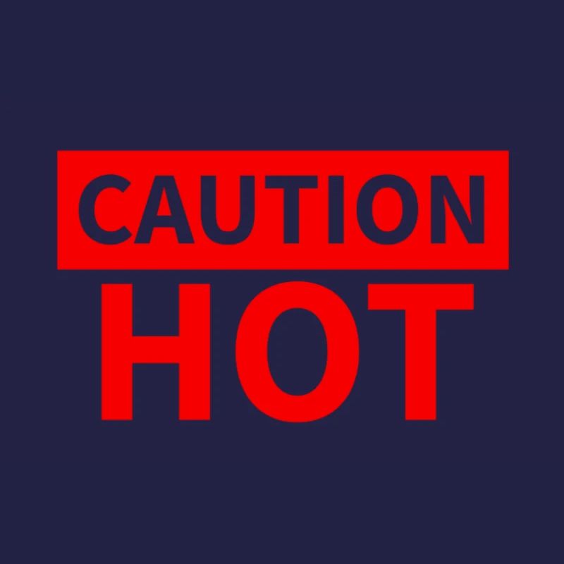 CAUTION HOT red