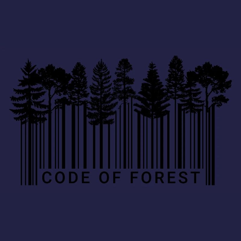 Code à barres Forest Nature Code Trees Schwarz_2