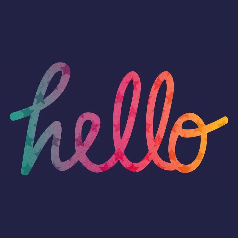 Hello Typography rainbow