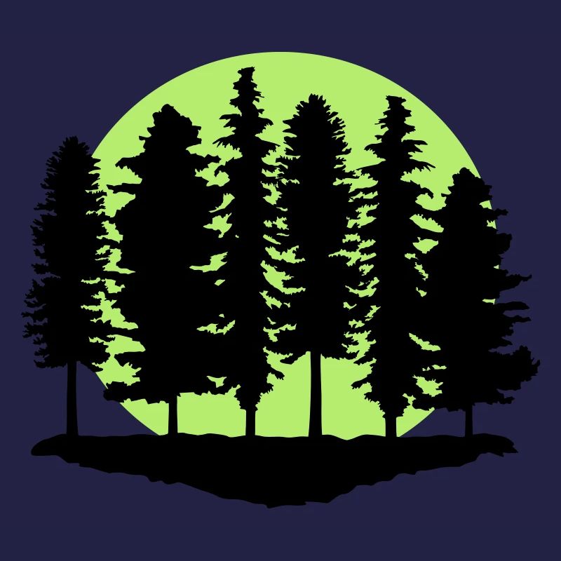 Wald und Mond, Bäume