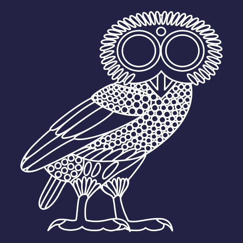 Eule der Athene [White Outline (nur Eule)]