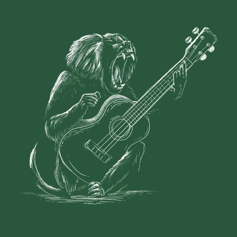 Affe mit Ukulele – Musik Design