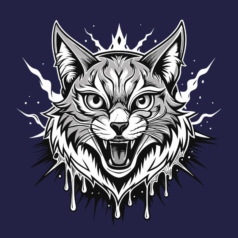 cat black and withe