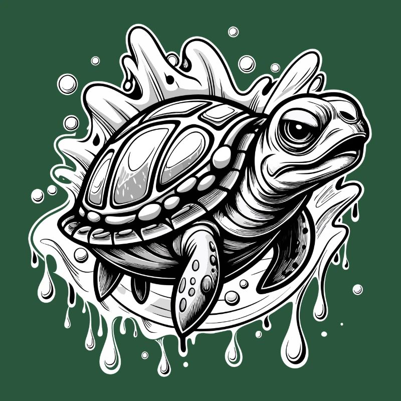 turtle black and white