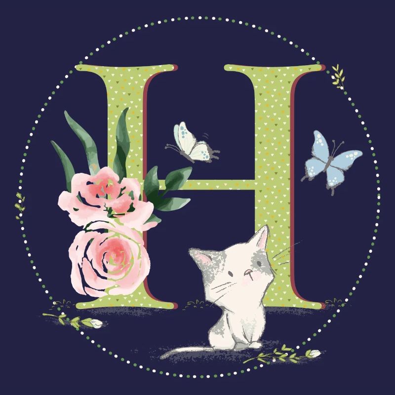 Lettre initiale A avec chat
