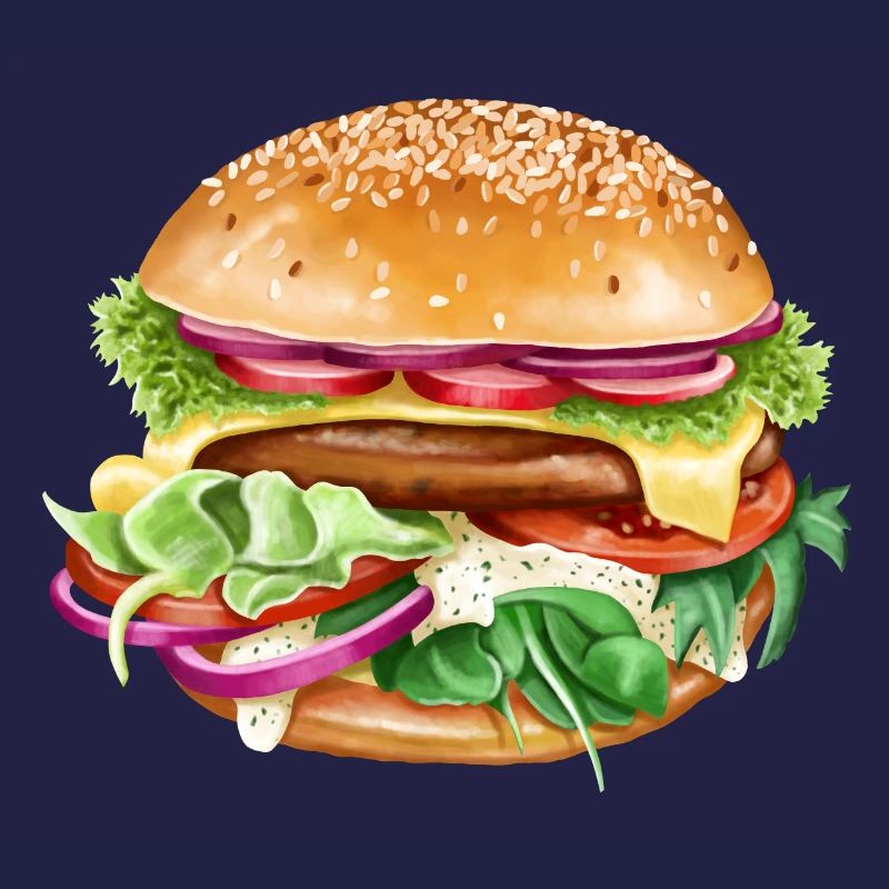 Saftiger Burger triple cheese dressing