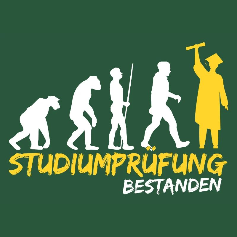 Studium Prüfung bestanden Evolution Student witzig