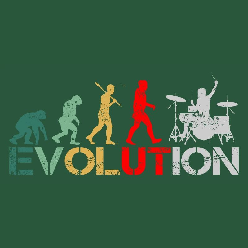 Drummer Schlagzeuger Evolution Retro