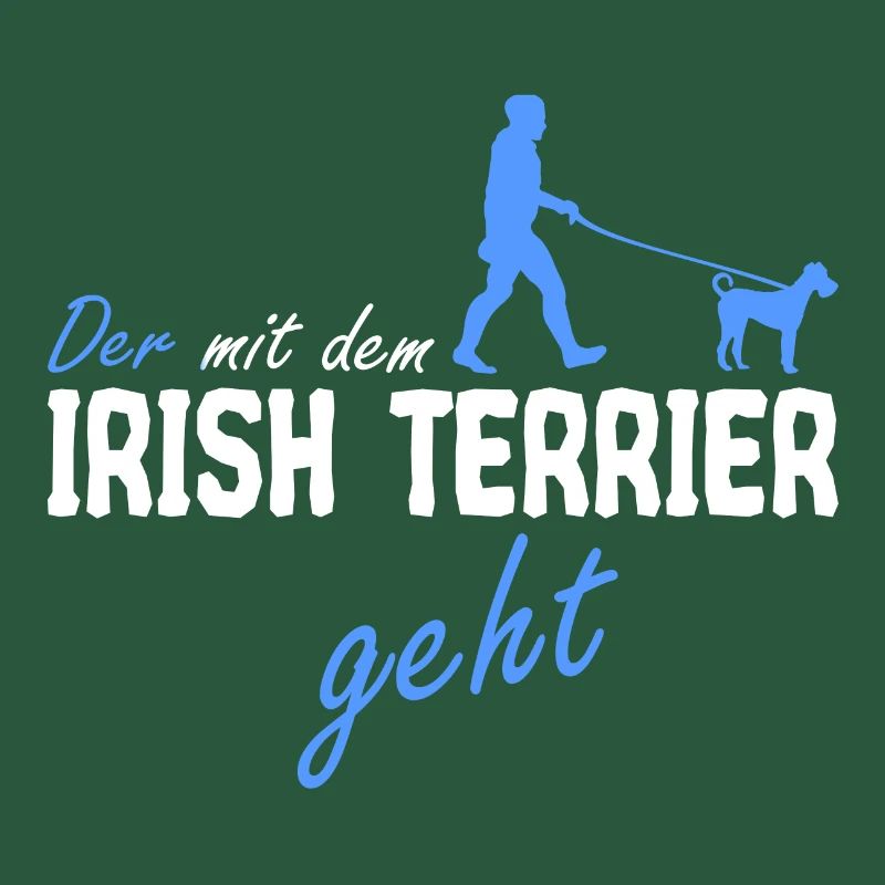 Irischer Irish Terrier Hund der mit geht spruch