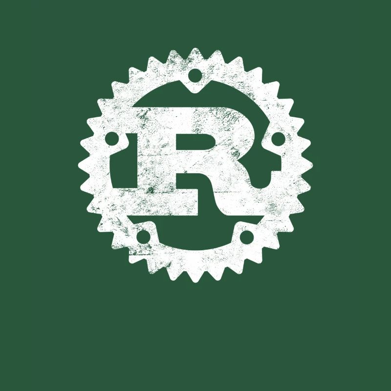 Rust Programming Logo Print Distressed