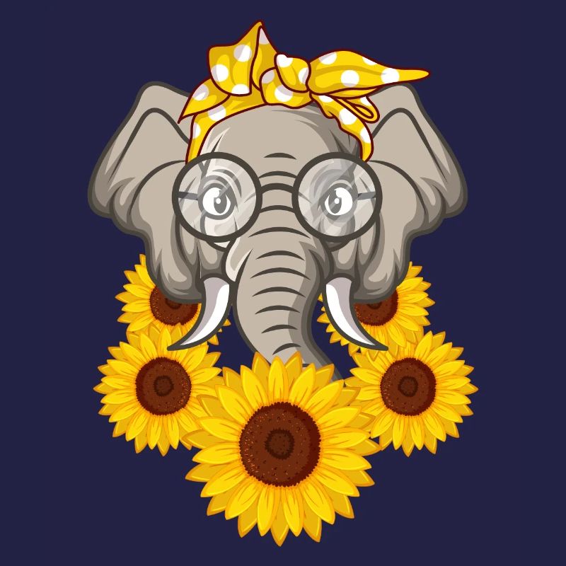 Elefant mit Sonnenblumen Geschenk
