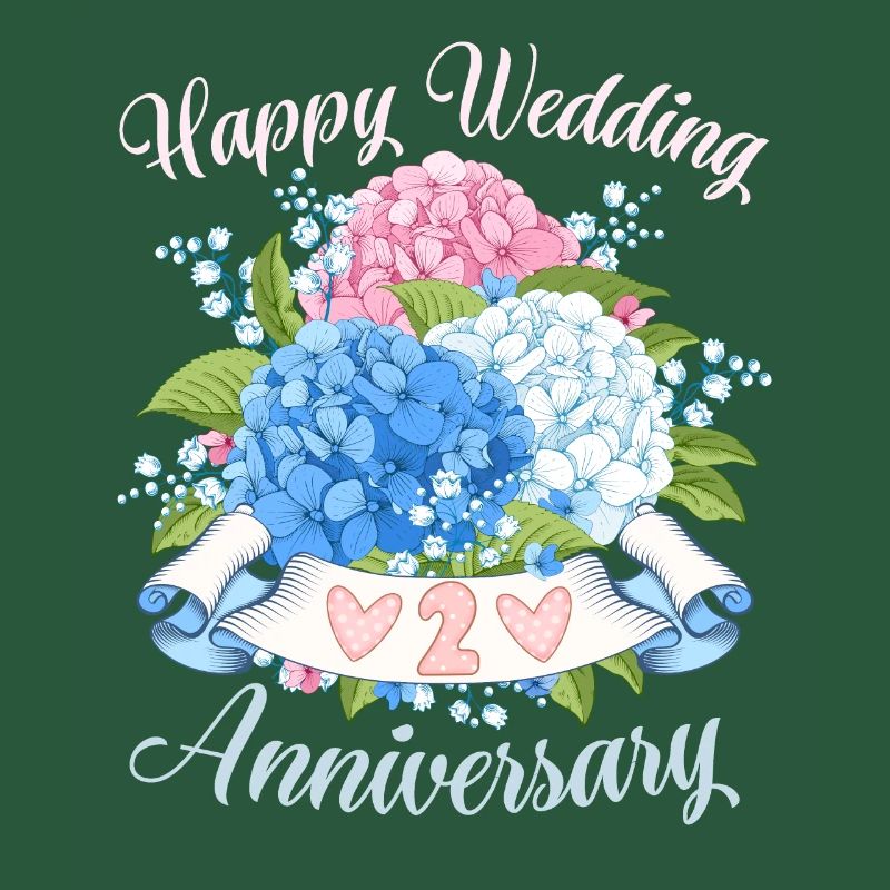 Wedding Anniversary Congratulations with Hydrangeas