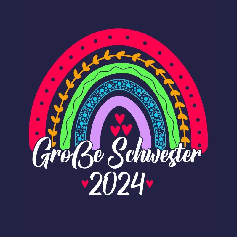 Große Schwester 2024 Boho Regenbogen Design