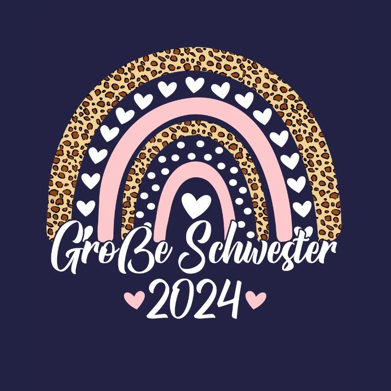 Große Schwester 2024 Boho Regenbogen Design
