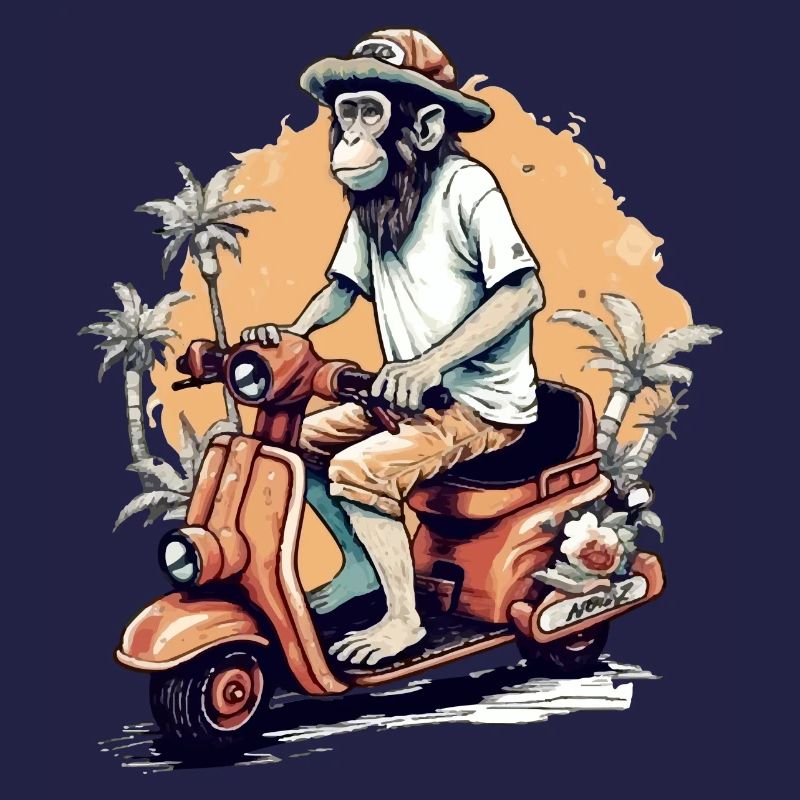Billy der Affe auf dem Roller