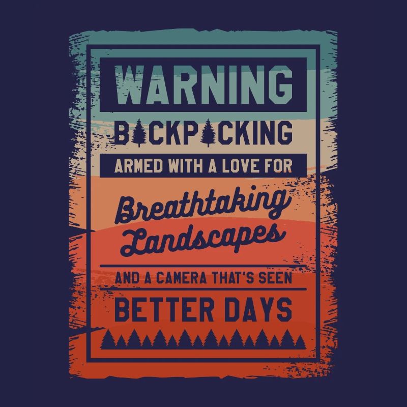 Warnung Backpacking bewaffnet mit einer Liebe zu