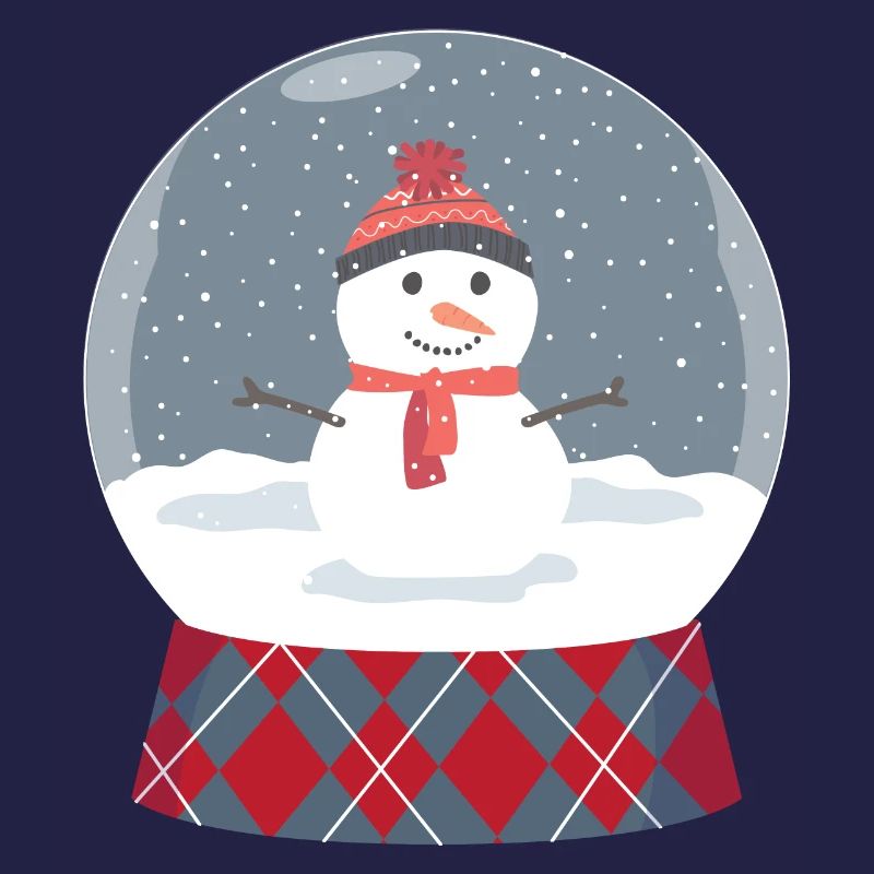 Glaskugel mit Schneemann