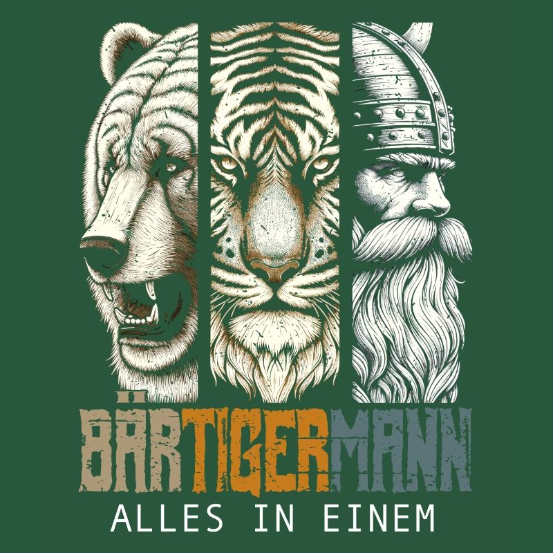Bärtigermann Bär Tiger Mann Geschenk Bart Sprüche