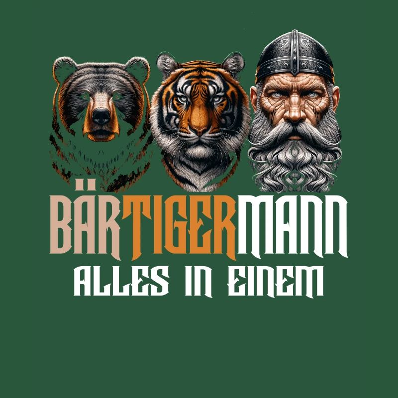 Bärtigermann Bär Tiger Mann Geschenk Bart Sprüche