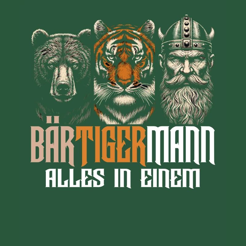 Bärtigermann Bär Tiger Mann Geschenk Bart Sprüche