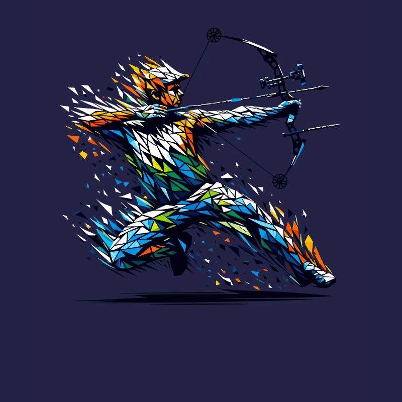 Polygon Art Archer Tir à l’arc Arc Et Flèche Archers