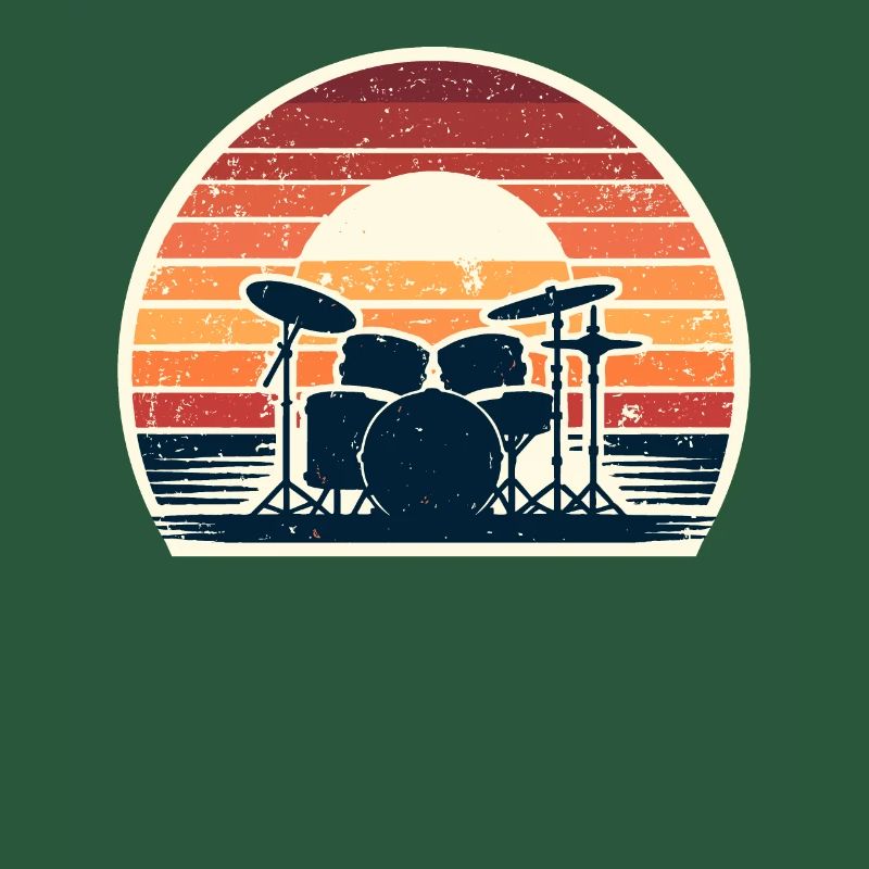 Retro Drumset Drum Drummer Drumming Drummers