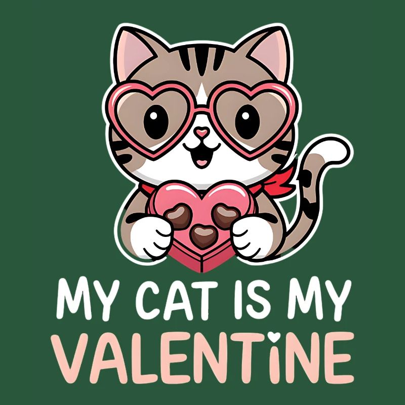 Célibataire & Chat Saint-Valentin Mon chat est mon valentin