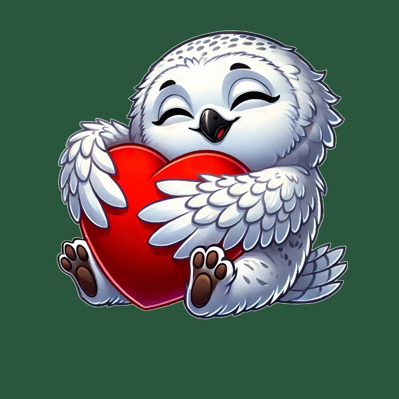 Verliebte Eule Schneeeule Herz Valentinstag