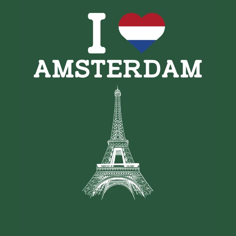 J’aime Amsterdam Cool Pays-Bas Drapeau Tour Eiffel