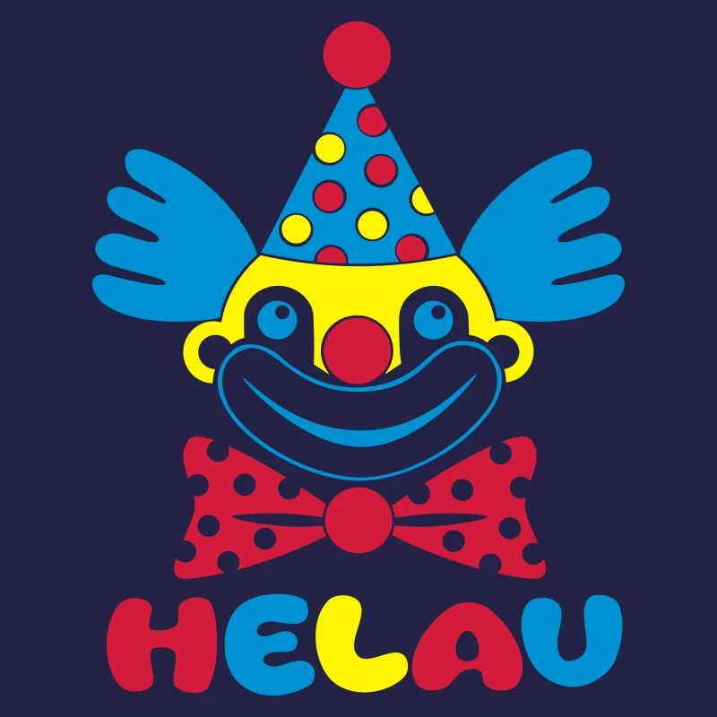 Fasching Karneval Clown HELAU 1, 2 oder 3 Farben