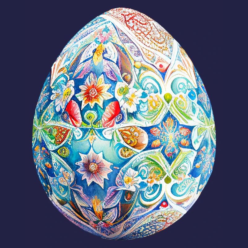 Colorful Easter egg and spring decoration