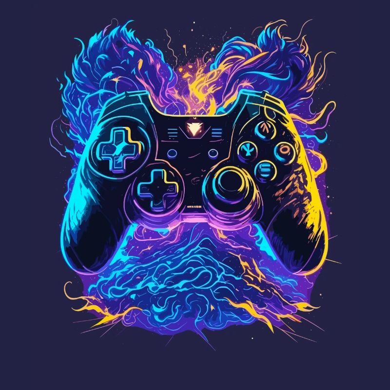Neon Colors Graffiti Gaming Controller