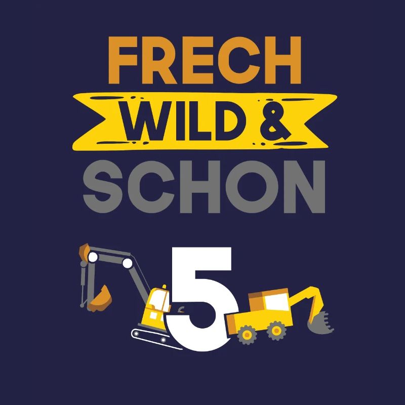 5 Jahre Geburtstag Junge Mädchen Bagger