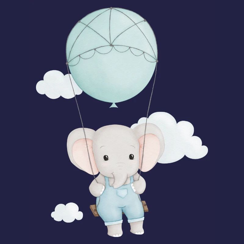 éléphant mignon sur une balançoire
