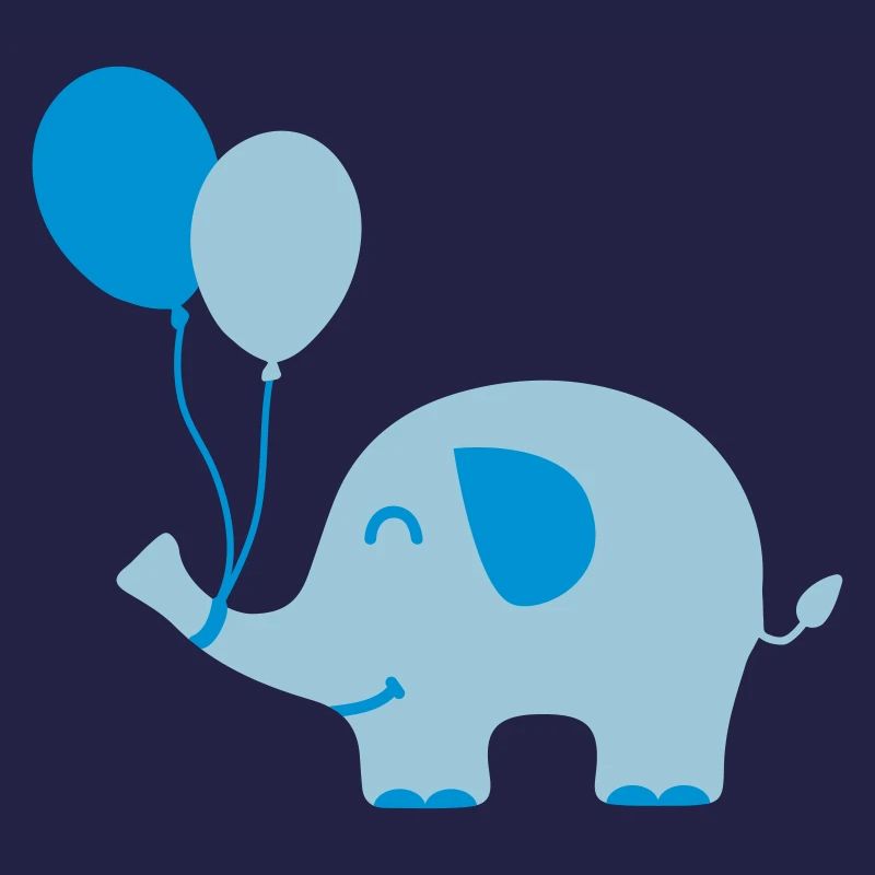 Doux drôle d'éléphant de bébé avec des ballons