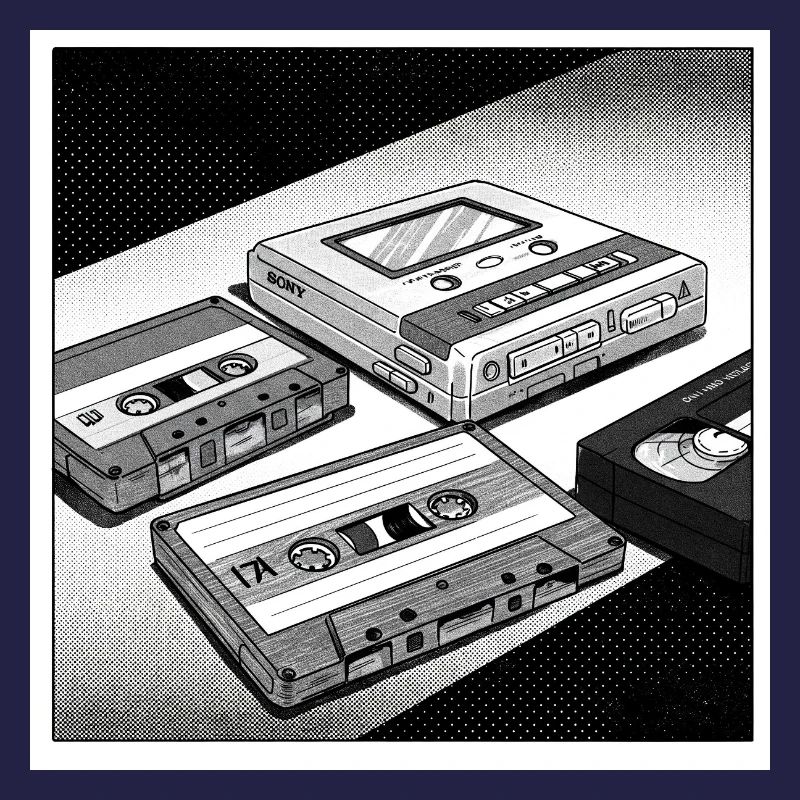 90s cult objects: Comic look for Walkman & Co.