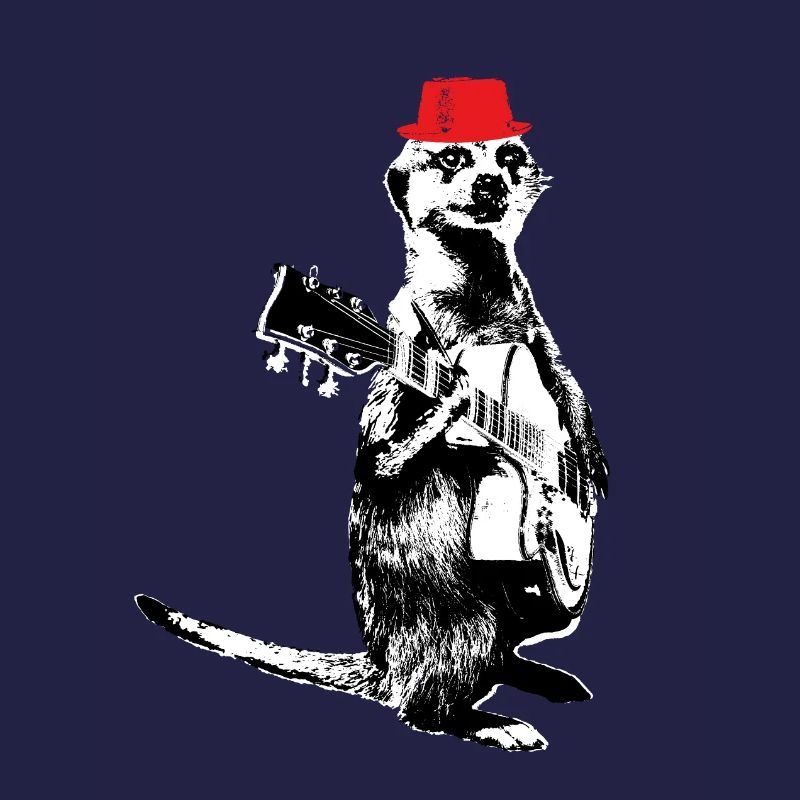 Suricate Guitariste White BG Red Hat
