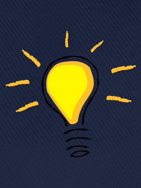 Gelbe Glühlampe angeschaltet