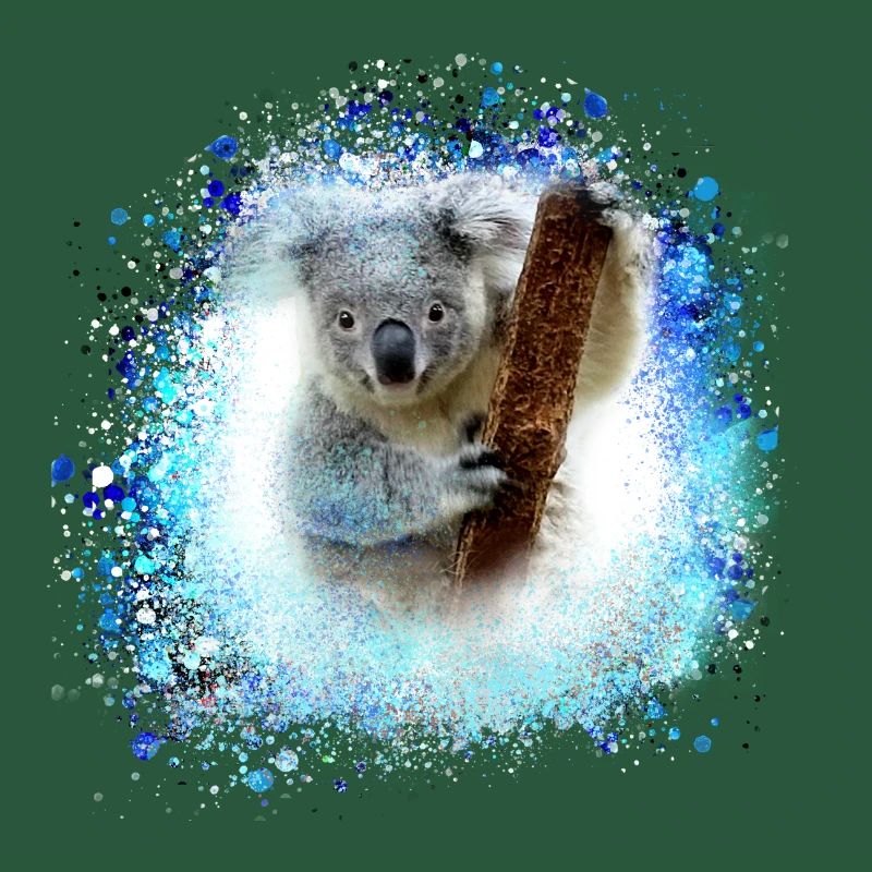 koala ,blue,graffiti,painting,koala bear, brush