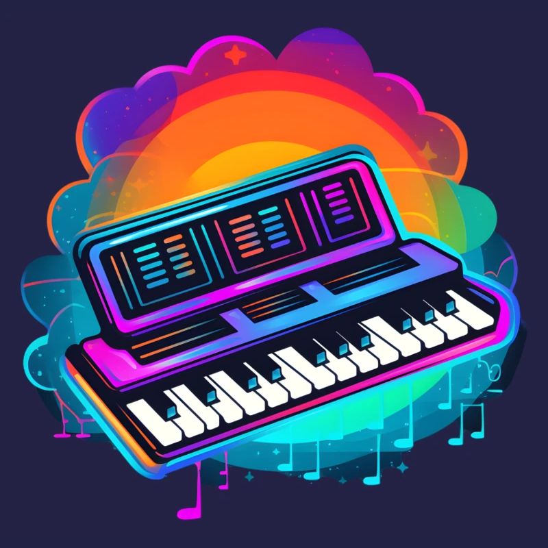 Keyboarder Synthwave 80s Gift
