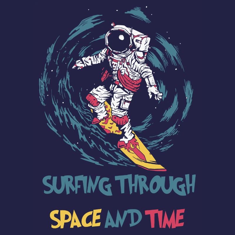 Un astronaute surfe dans l’espace et le temps Surfer Surf