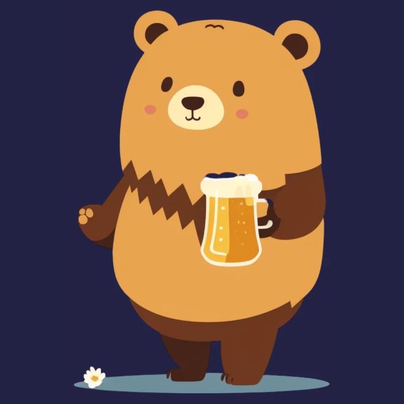 Süßer Teddy Bär mit Bier