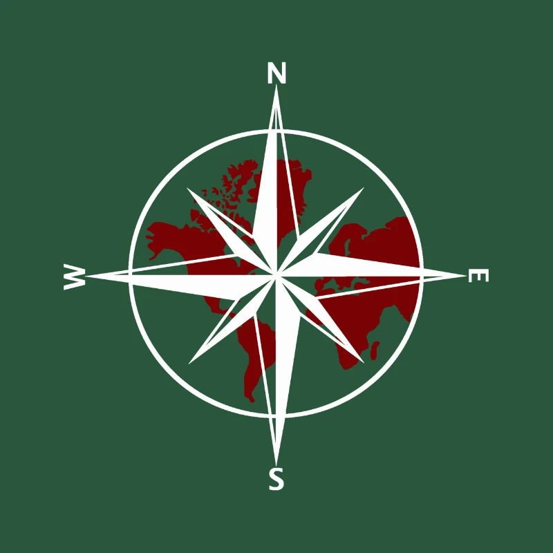 Compass white-red